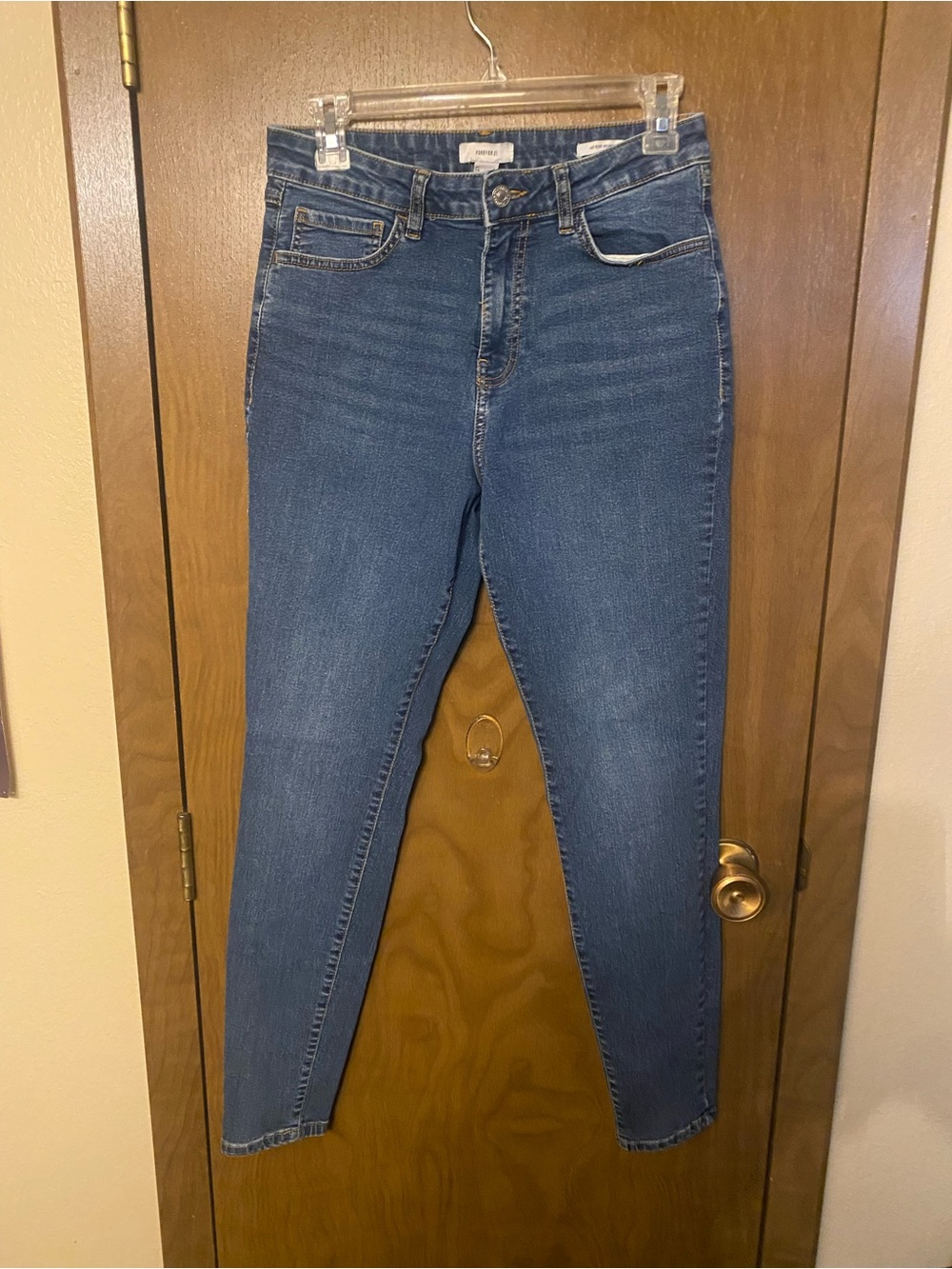 Forever 21 Dark Blue High-Rise Skinny Jeans
